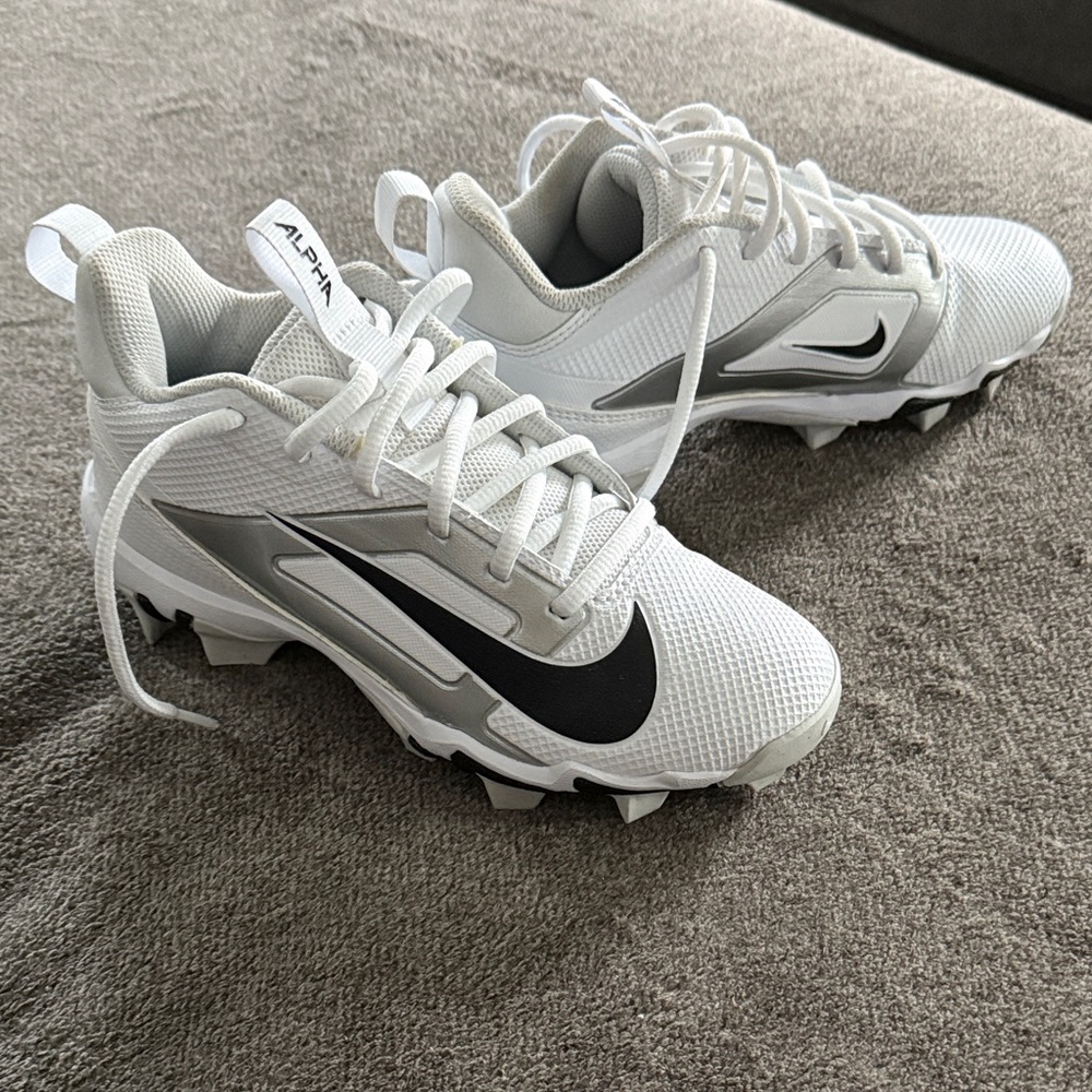 Nike Alpha White and Black Sports Cleats